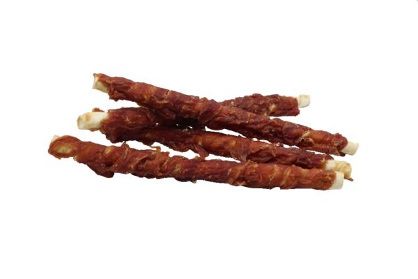 b1c4227bd938618c2237b25f8590d559.png UniQ Pets przysmaki dla psa 320 g Długi patyk ze skóry wołowej z kaczką 28 cm