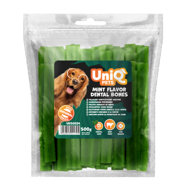 bb8ce2241c1c1d7e37e65de90100684d.png UniQ Pets przysmaki dla psa 500 g Paluszki dentystyczne miętowe – zdjęcie produktu 2