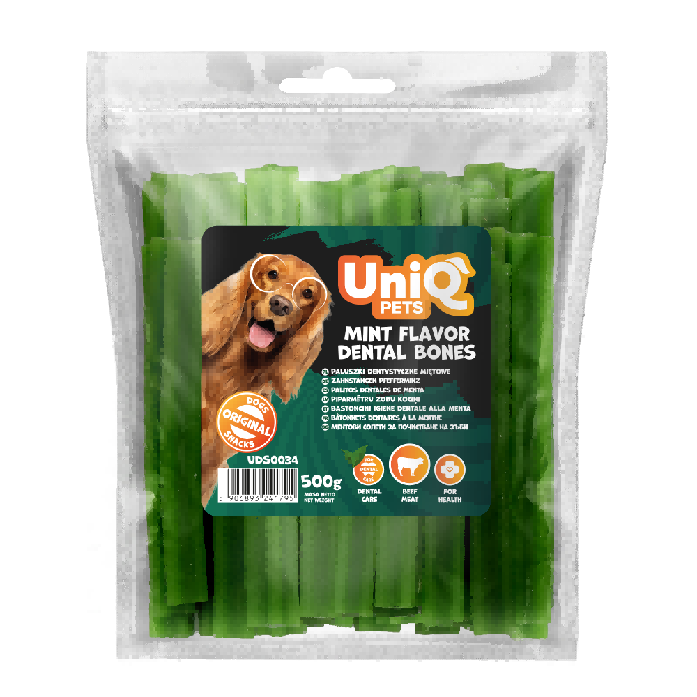 bb8ce2241c1c1d7e37e65de90100684d.png UniQ Pets przysmaki dla psa 500 g Paluszki dentystyczne miętowe – zdjęcie produktu 2