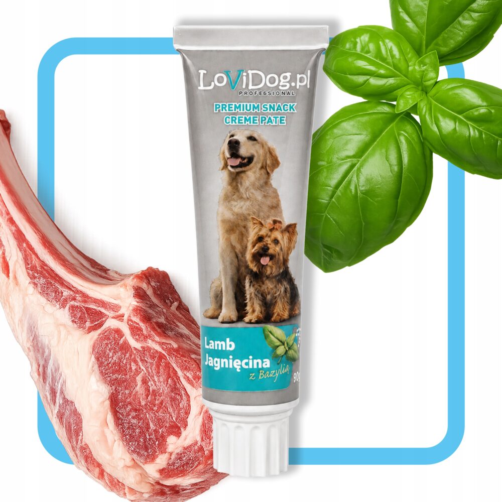 bec9a92e35ba810726ff8a09990ceadf.jpg Lovidog pasztet dla psa JAGNIĘCINA Z BAZYLIĄ Pasta smakowa do lizania 90 g – zdjęcie produktu 3