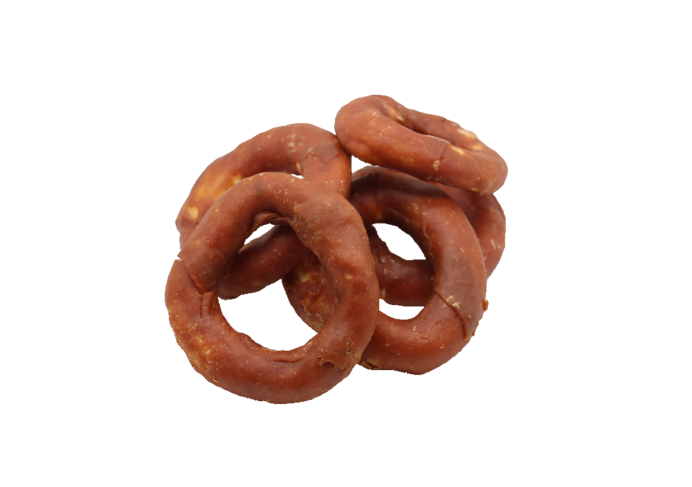 f362517b25754ac5ea6a205e6c7c8f44.png UniQ Pets przysmaki dla psa 500 g Ring ze skóry wołowej z jagnięciną 10 cm