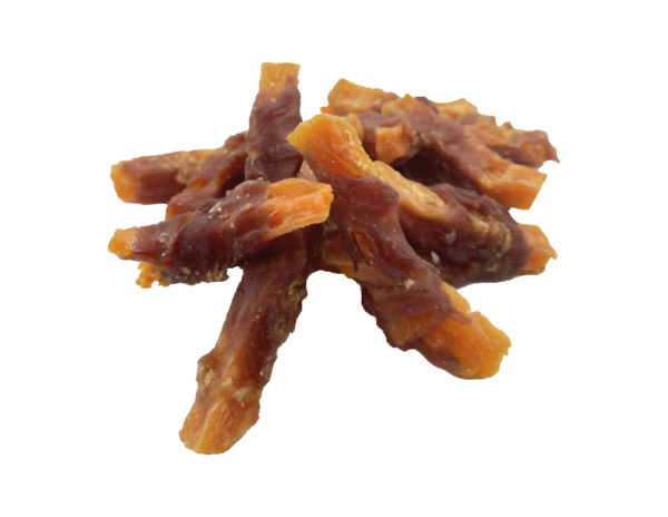 f946ed08976d7fd1d1dd38ce5482b456.png UniQ Pets przysmaki dla psa 500 g Frytki z batatów owinięte kaczką