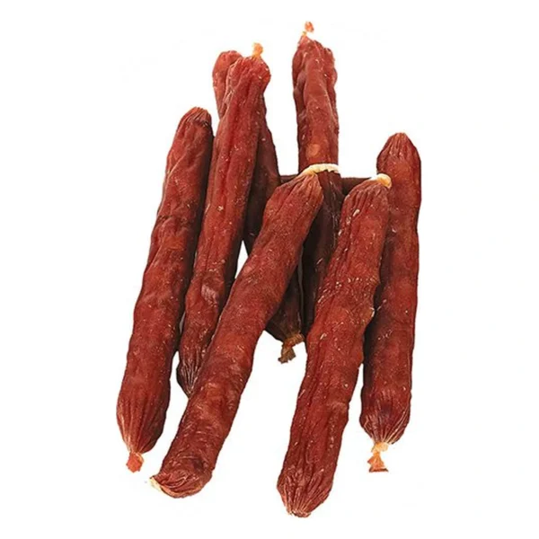 LUPIPETS Kiełbaski kaczka i ser 500g – zbliżenie produktu LUPIPETS Kiełbaski kaczka i ser 500g – zbliżenie na białym tle