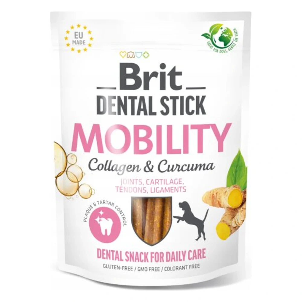 Brit Dental Stick Mobility Collagen przysmak 251g – zbliżenie na białym tle
