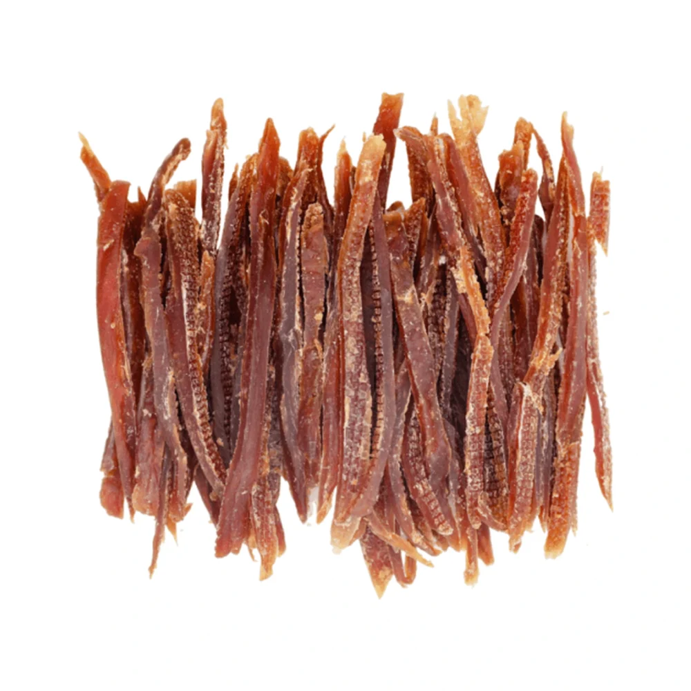 HAPPY SNACKY MIĘKKIE STRIPSY Z KACZKI 500G – zdjęcie produktowe HAPPY SNACKY MIĘKKIE STRIPSY Z KACZKI 500G – zdjęcie na białym tle