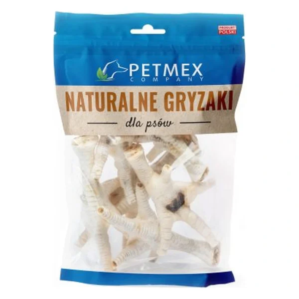 PETMEX - Łapka kurza biała gryzak naturalny 100g – zbliżenie produktu PETMEX - Łapka kurza biała gryzak naturalny 100g – zbliżenie na białym tle