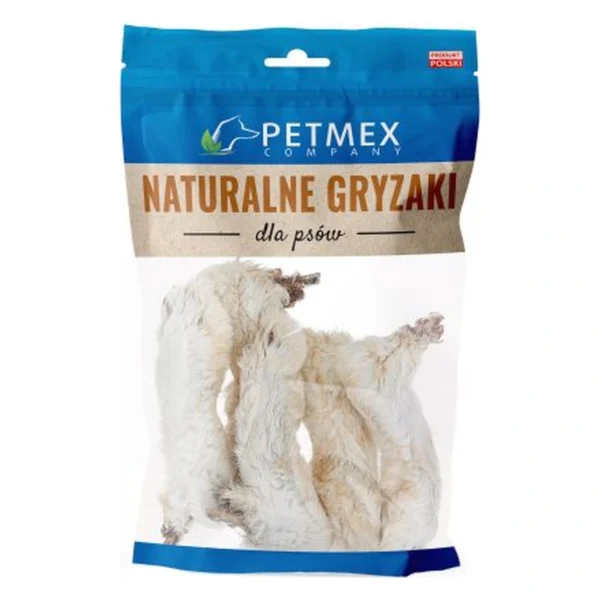 PETMEX - Łapki królicze z futrem gryzak naturalny 100g – zbliżenie produktu PETMEX - Łapki królicze z futrem gryzak naturalny 100g – zbliżenie na białym tle