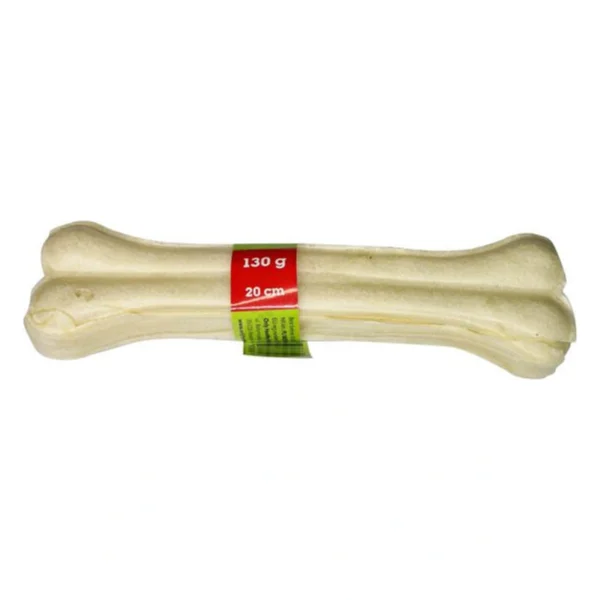 HEALTHY Kość prasowana biała 20cm – zbliżenie produktu HEALTHY Kość prasowana biała 20cm – zbliżenie na białym tle
