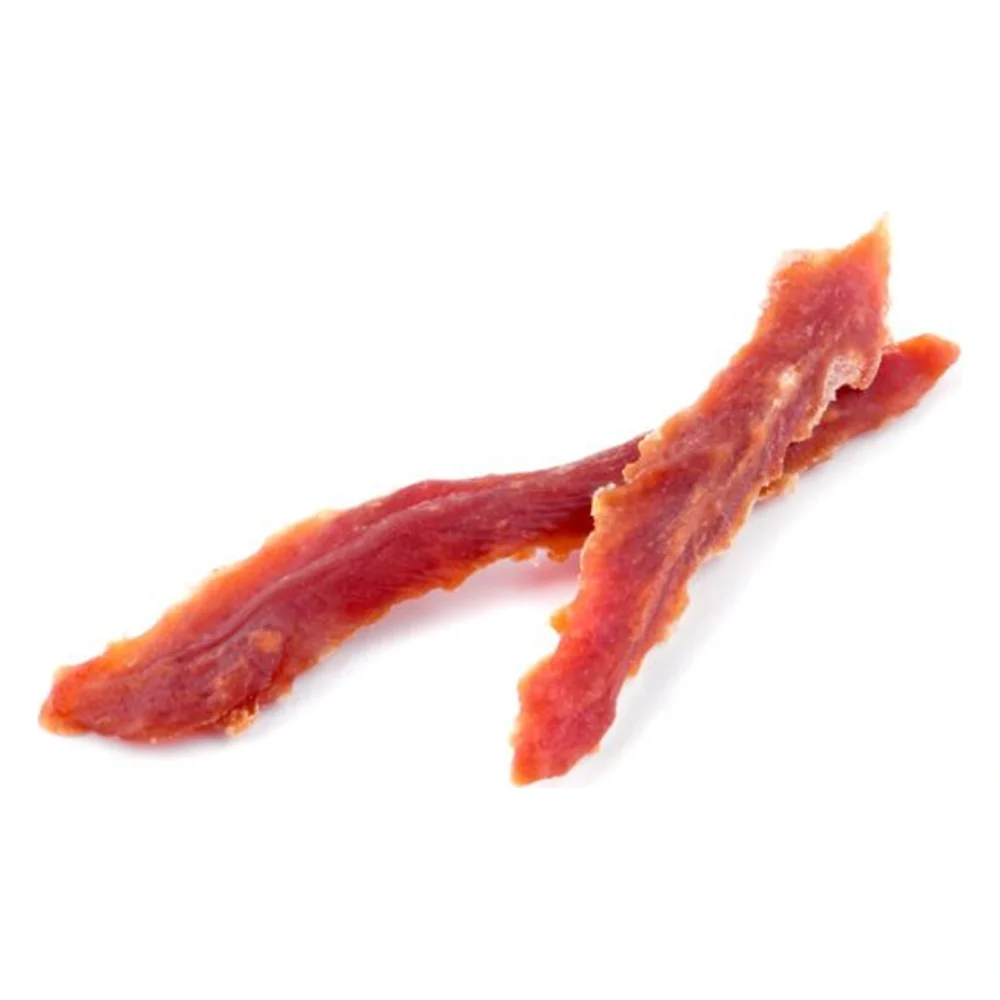 Maced STRIPS Z PIERSI KACZKI 500G Przysmak dla psa – zbliżenie produktu Maced STRIPS Z PIERSI KACZKI 500G Przysmak dla psa – zbliżenie na białym tle