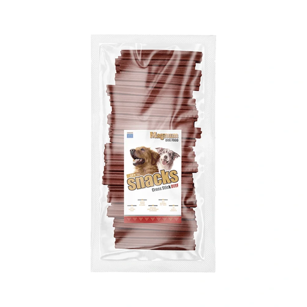 MAGNUM Patyczki dentystyczne gwiazdki o smaku wołowiny dla psa 50 szt. – zdjęcie produktowe MAGNUM Patyczki dentystyczne gwiazdki o smaku wołowiny dla psa 50 szt. – zdjęcie na białym tle