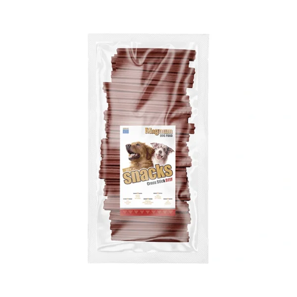 MAGNUM Patyczki dentystyczne gwiazdki o smaku wołowiny dla psa 50 szt. – zdjęcie produktowe MAGNUM Patyczki dentystyczne gwiazdki o smaku wołowiny dla psa 50 szt. – zdjęcie na białym tle