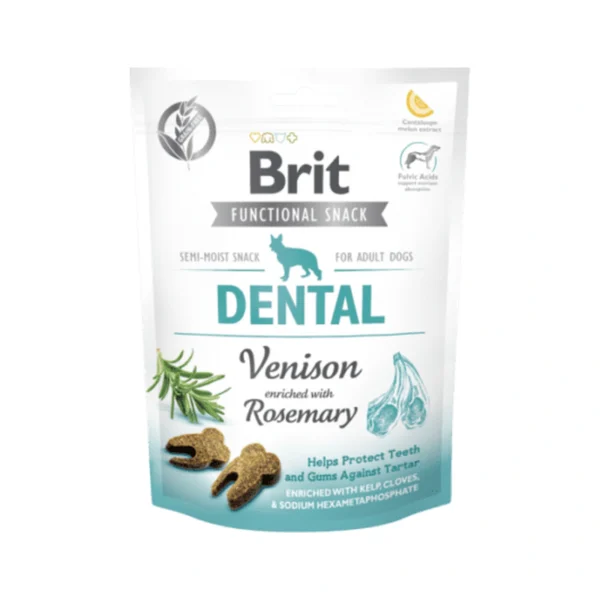 BRIT CARE FUNCTIONAL SNACK DENTAL VENISON 150g / Półmiękki przysmak – zdjęcie na białym tle