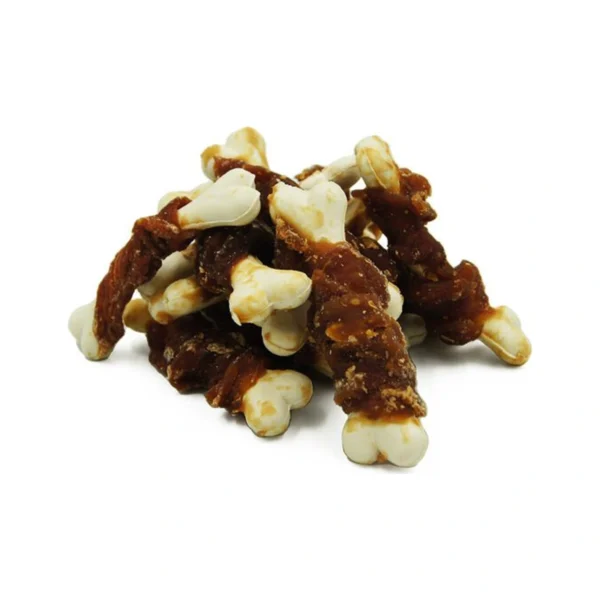 Healthy Kostka wapienna z kaczką 500g / Przysmak dla psa – zdjęcie na białym tle