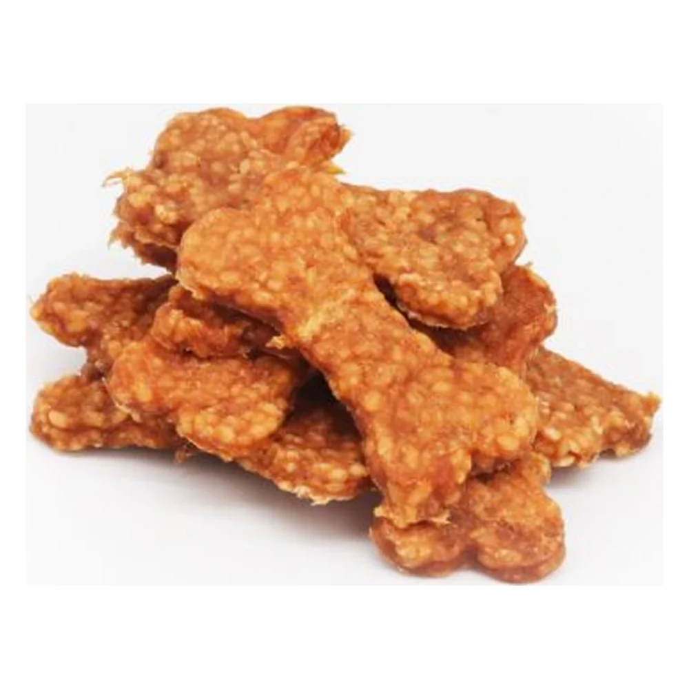IdeaPet Kosteczki łosoś z ryżem 500g / Przysmak dla psa – zbliżenie produktu IdeaPet Kosteczki łosoś z ryżem 500g / Przysmak dla psa – zbliżenie na białym tle