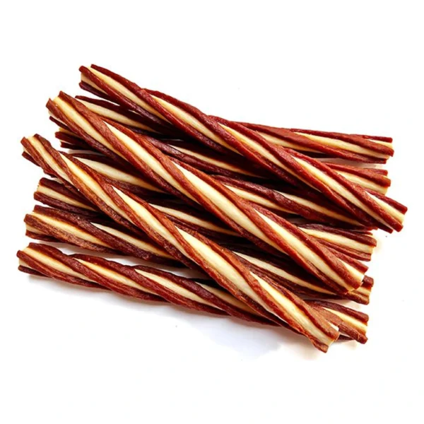 ALDA PAŁKA KOLAGENOWA Z KACZKĄ 20cm 500g / Przysmak dla psa – zbliżenie produktu ALDA PAŁKA KOLAGENOWA Z KACZKĄ 20cm 500g / Przysmak dla psa – zbliżenie na białym tle