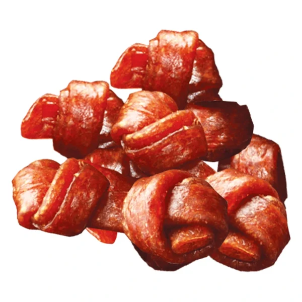 LUPIPETS SNACKS MIĘKKIE KOSTECZKI Z KACZKI 5cm 500G / Przysmak dla psa – zbliżenie na białym tle
