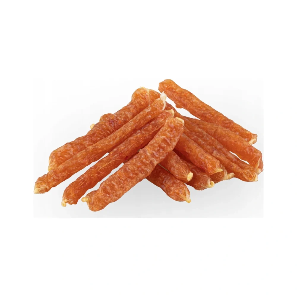 YARRO KIEŁBASKI KURCZAK Z MARCHEWKĄ 500g / Przysmak dla psa – zdjęcie produktowe YARRO KIEŁBASKI KURCZAK Z MARCHEWKĄ 500g / Przysmak dla psa – zdjęcie na białym tle