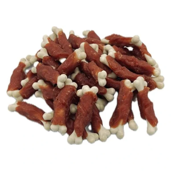 ideaPet Kostki wapienne z królikiem 500g / Przysmak dla psa – zbliżenie produktu ideaPet Kostki wapienne z królikiem 500g / Przysmak dla psa – zbliżenie na białym tle