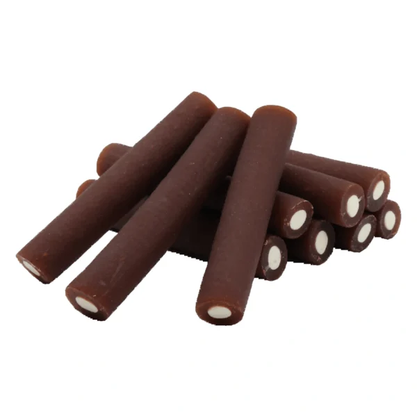 UNIQ PETS dog snacks 500g Rurki dentystyczne z królikiem – zbliżenie produktu UNIQ PETS dog snacks 500g Rurki dentystyczne z królikiem – zbliżenie na białym tle