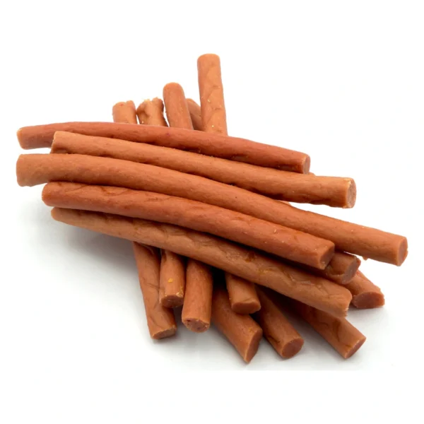MASTER DOG Kabanos z kaczki 500g Przysmak dla psa – zbliżenie produktu MASTER DOG Kabanos z kaczki 500g Przysmak dla psa – zbliżenie na białym tle