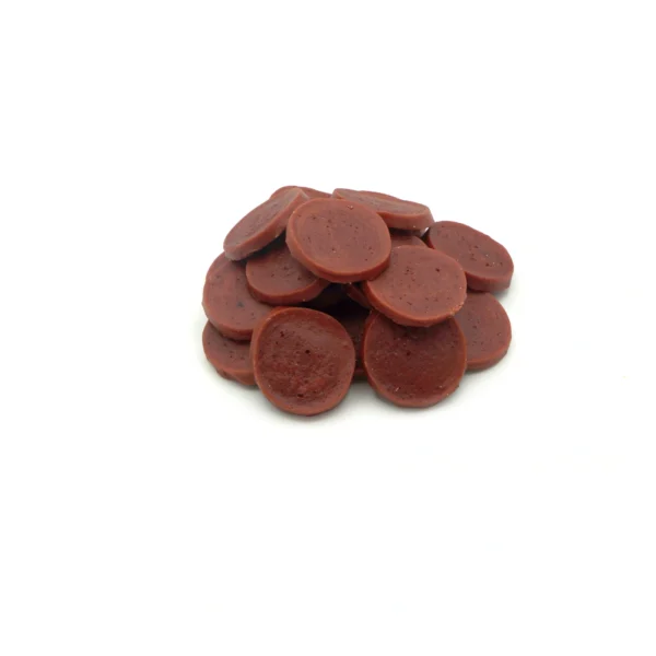 MASTER DOG Chipsy z jagnięciny 500g Przysmak dla psa – zbliżenie produktu MASTER DOG Chipsy z jagnięciny 500g Przysmak dla psa – zbliżenie na białym tle