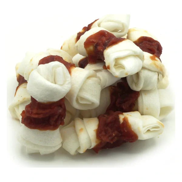 MASTER DOG Kość wiązana z kaczką 500 g – przysmak dla psa – zbliżenie produktu MASTER DOG Kość wiązana z kaczką 500 g – przysmak dla psa – zbliżenie na białym tle