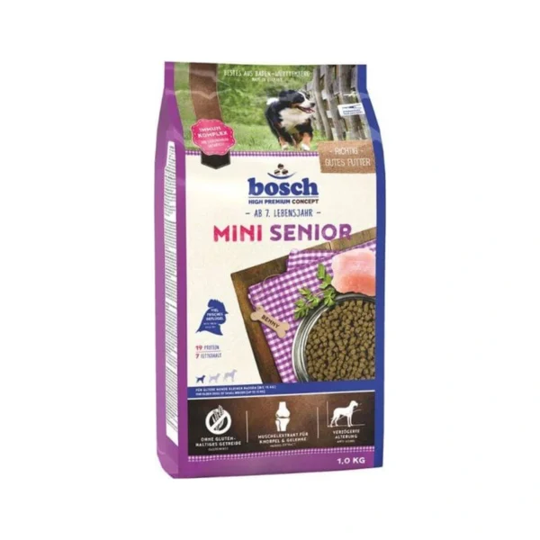 BOSCH MINI SENIOR 1 kg – karma dla psa seniora małej rasy – zdjęcie produktowe BOSCH MINI SENIOR 1 kg – karma dla psa seniora małej rasy – zdjęcie na białym tle