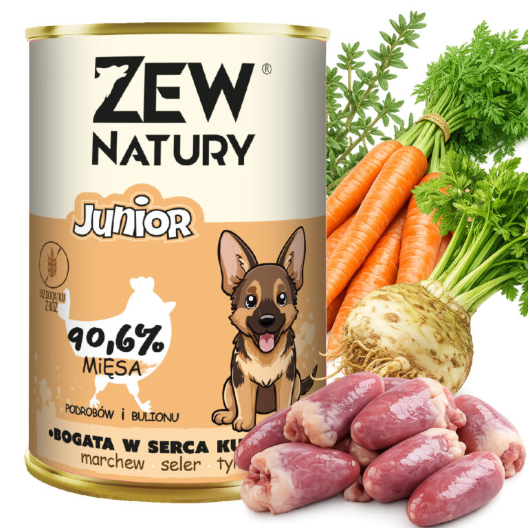 Zew Natury Junior Bogata w Serca z Kurczaka, opakowanie produktu