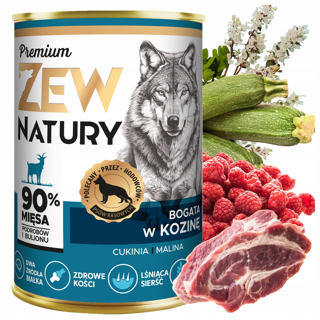 Zew Natury Premium Bogata w Kozinę dla psa, opakowanie produktu