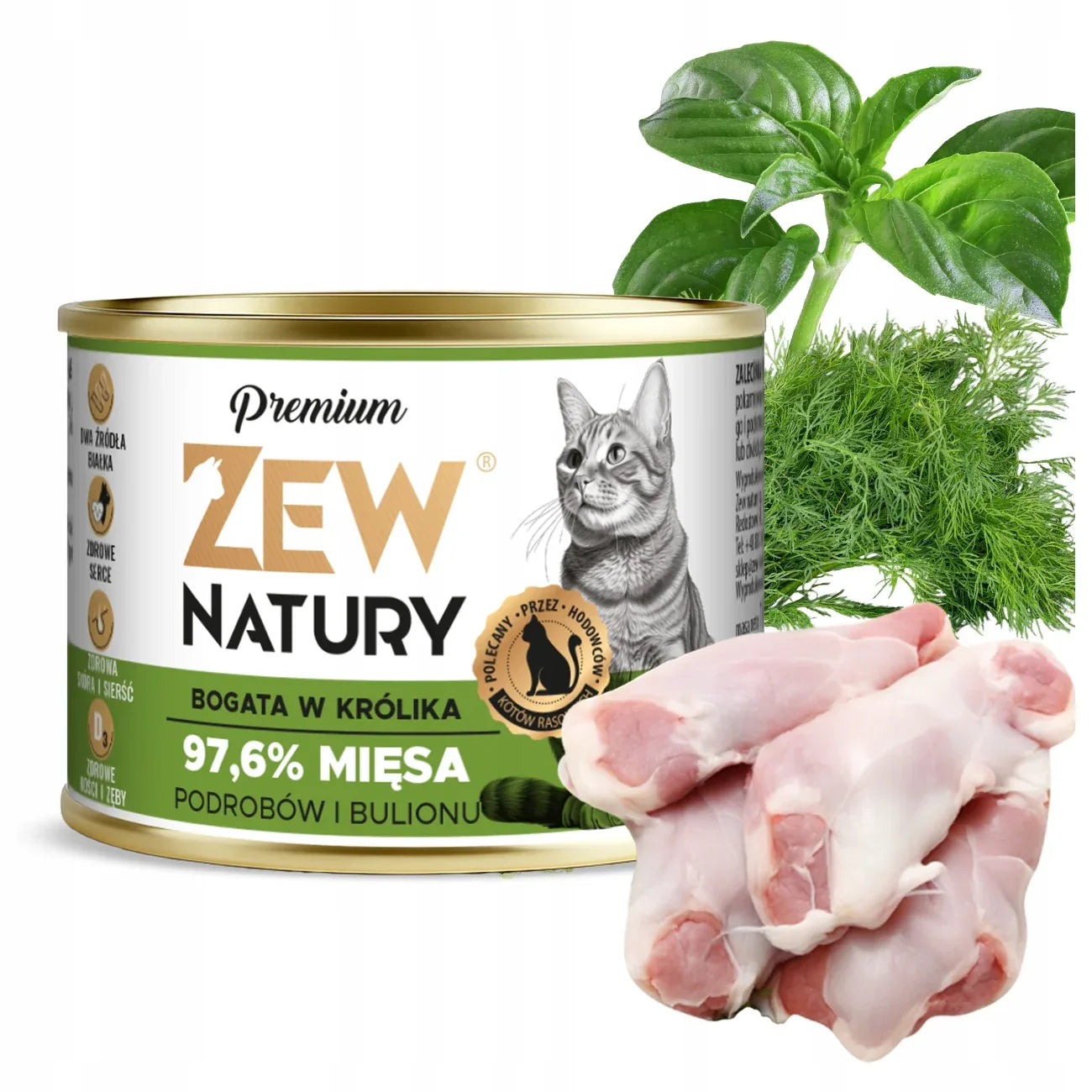 Zew Natury Premium Bogata w Królika dla kota, opakowanie produktu